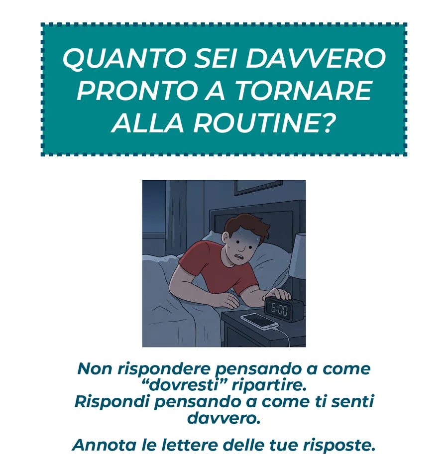Post social sul ritorno alla routine